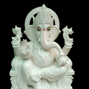 Divine White Marble Ganesh Ji Idol – Handcrafted Spiritual Art